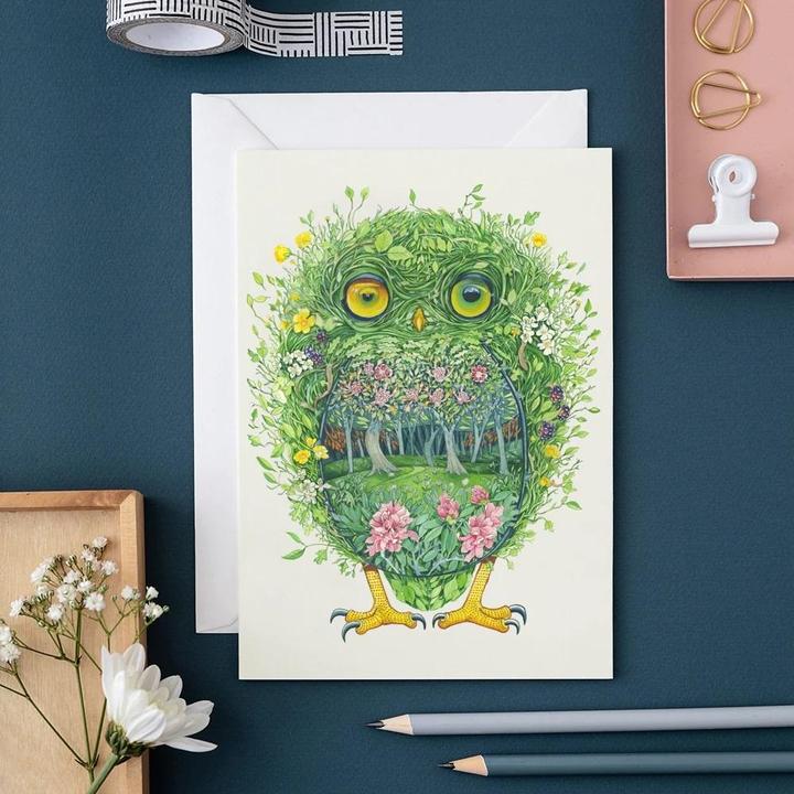 Produktbild DM Collection A155 B6-Karte + Umschlag „Eule aus dem Wald“ (1 Stk.)