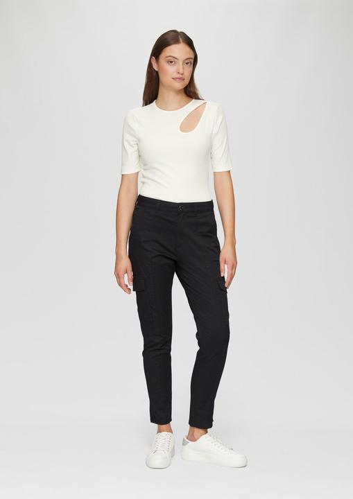 Actual product image S.Oliver T-Shirt Elastisches Rippshirt mit Cut-out (48)