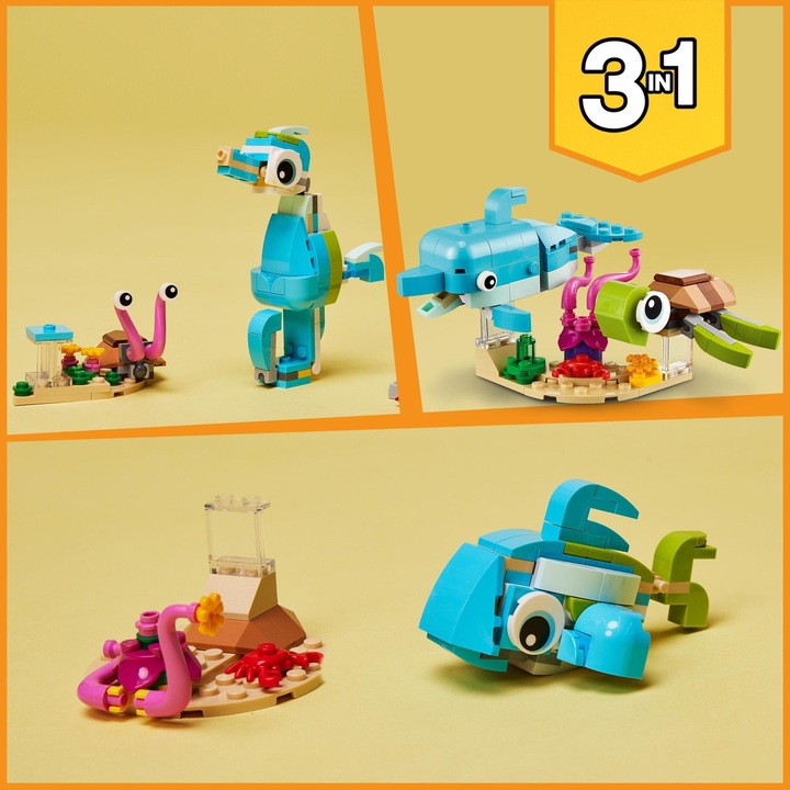 Produktbild LEGO Delfin und Schildkröte (31128, LEGO Creator 3-in-1)