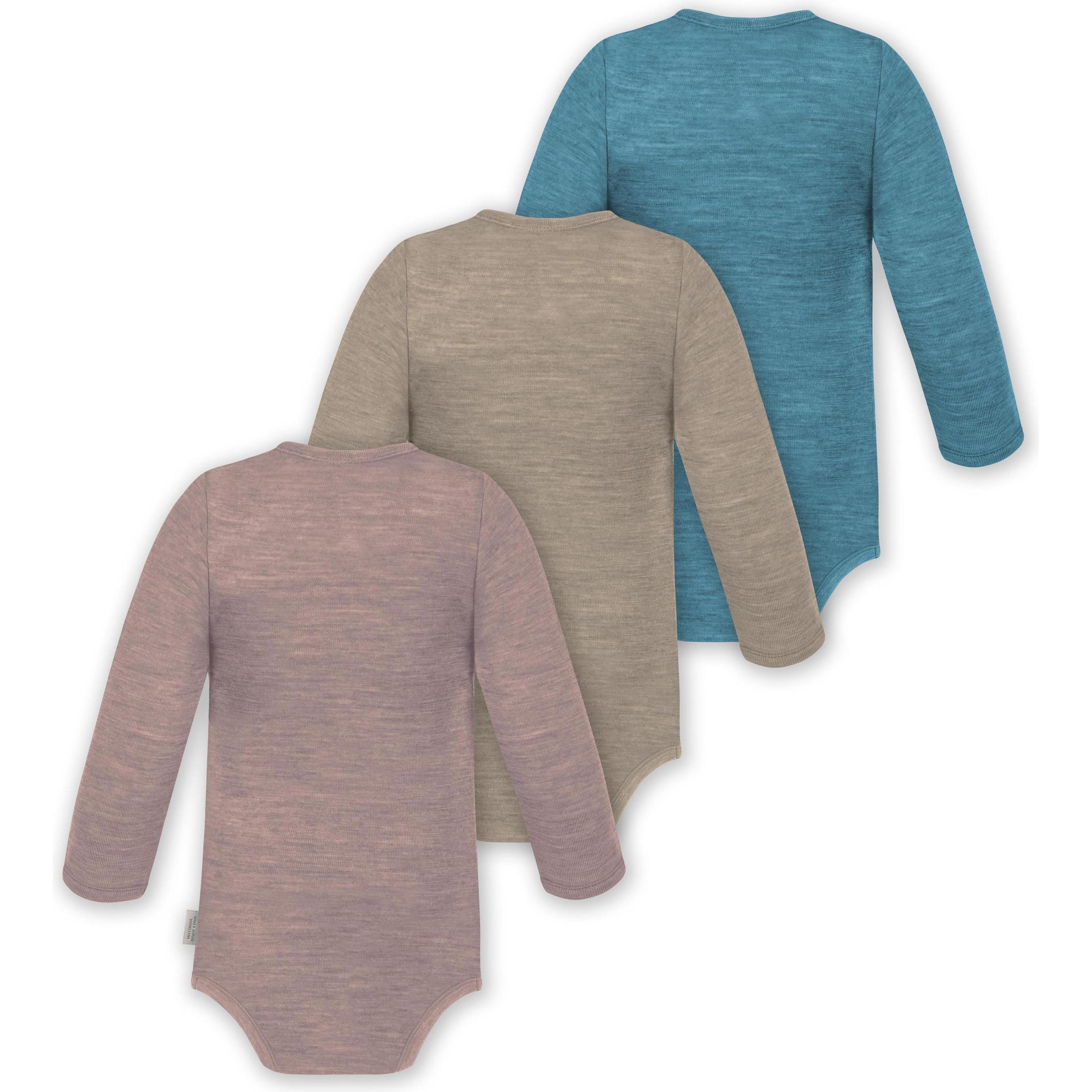 Thumbnail - Normani, Herren, Body, 3er Pack Baby Merino Body Langarm „Auckland" - 9375, Blau, (92)
