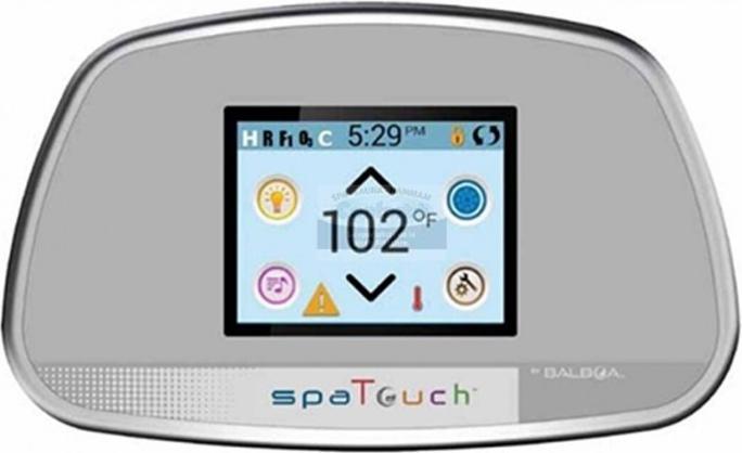 Actual product image Balboa Spa Touch 1 control panel trapezoidal with overlay