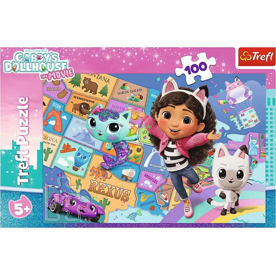 Trefl Multicolore Puzzle 100 – Gabby's Dollhouse Der Film (100 Pezzi)