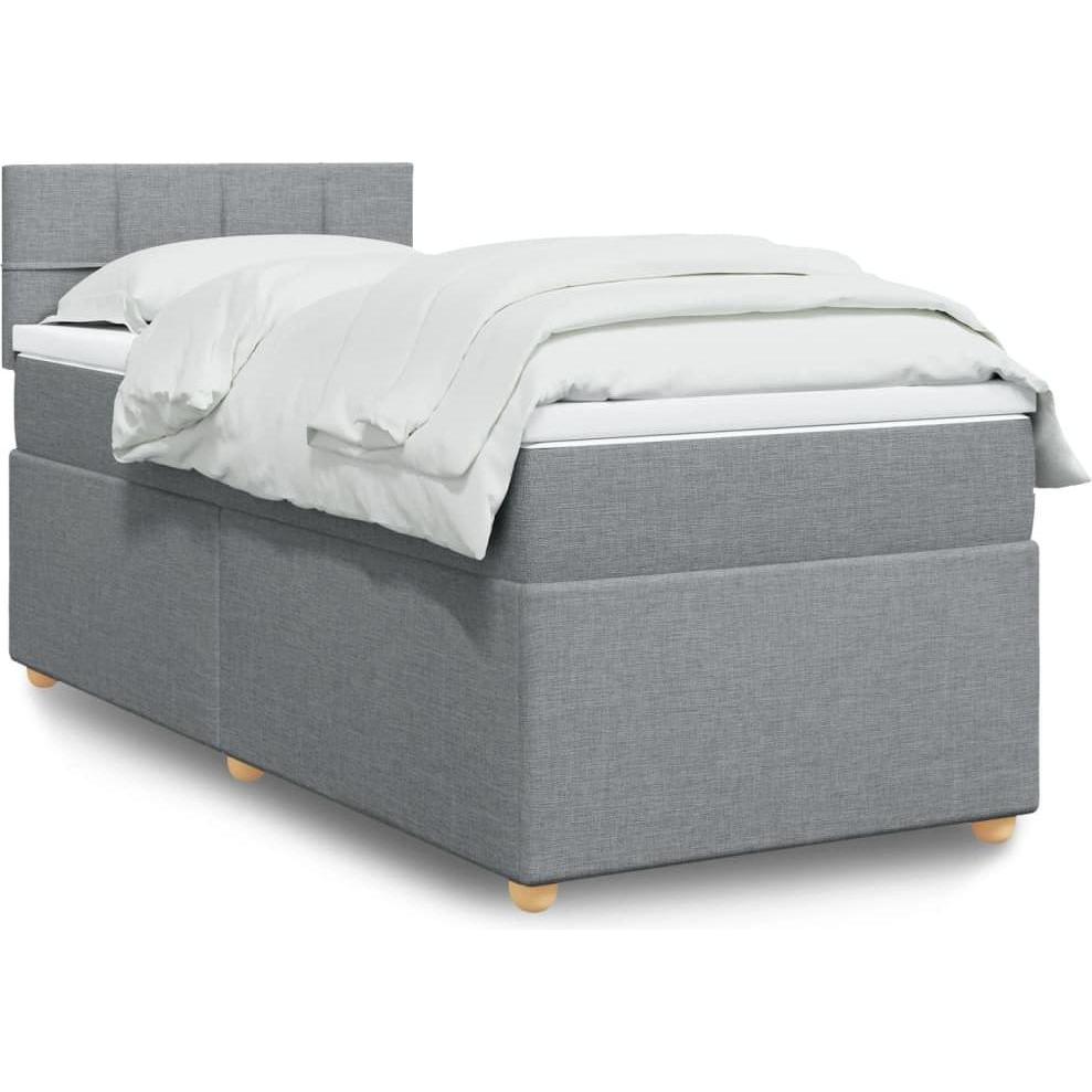 VidaXL, Bett, Bo x springbett mit Matratze 90 x 200 cm Stoff (90 x 200 cm)