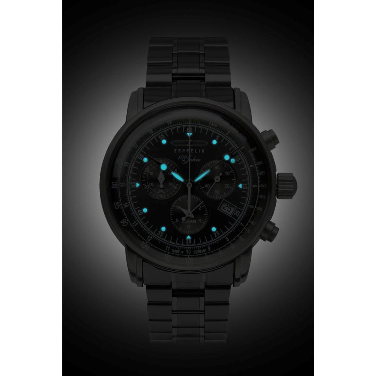 Thumbnail - Zeppelin, Armbanduhr, 7680MB2, Silber, Schwarz, (Chronograph, 42 mm)