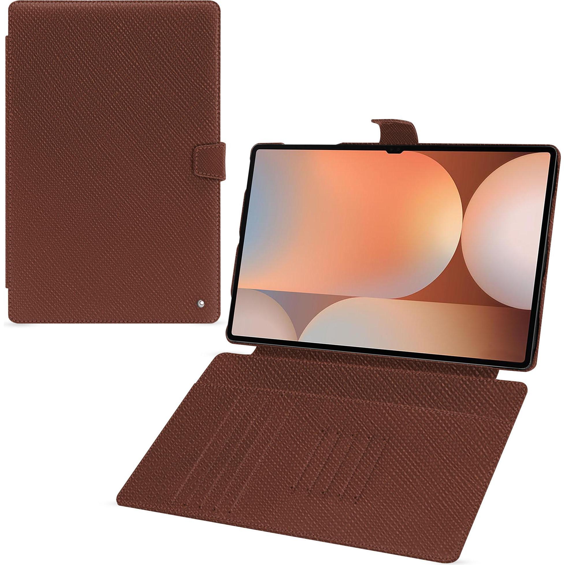 Noreve Lederschutzhülle für Samsung Galaxy Tab S10 Ultra (Galaxy Tab S10 Ultra), Tablet Hülle, Braun