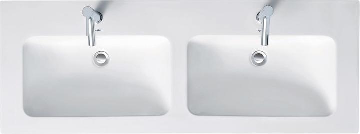 Produktbild Duravit Doppelwaschtisch ME by Starck m ÜL m HLB 1300x490mm 1 HL we sdm WG (490 mm, 1300 mm)
