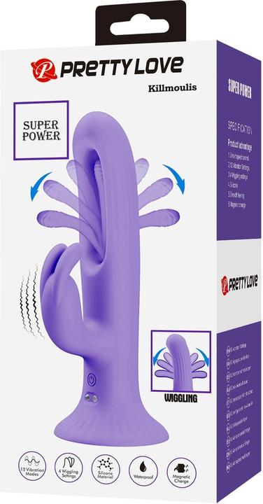 Actual product image Pretty Love - Killmoulis Rabbit Vibrator 12 Vibrationsmodi Lila