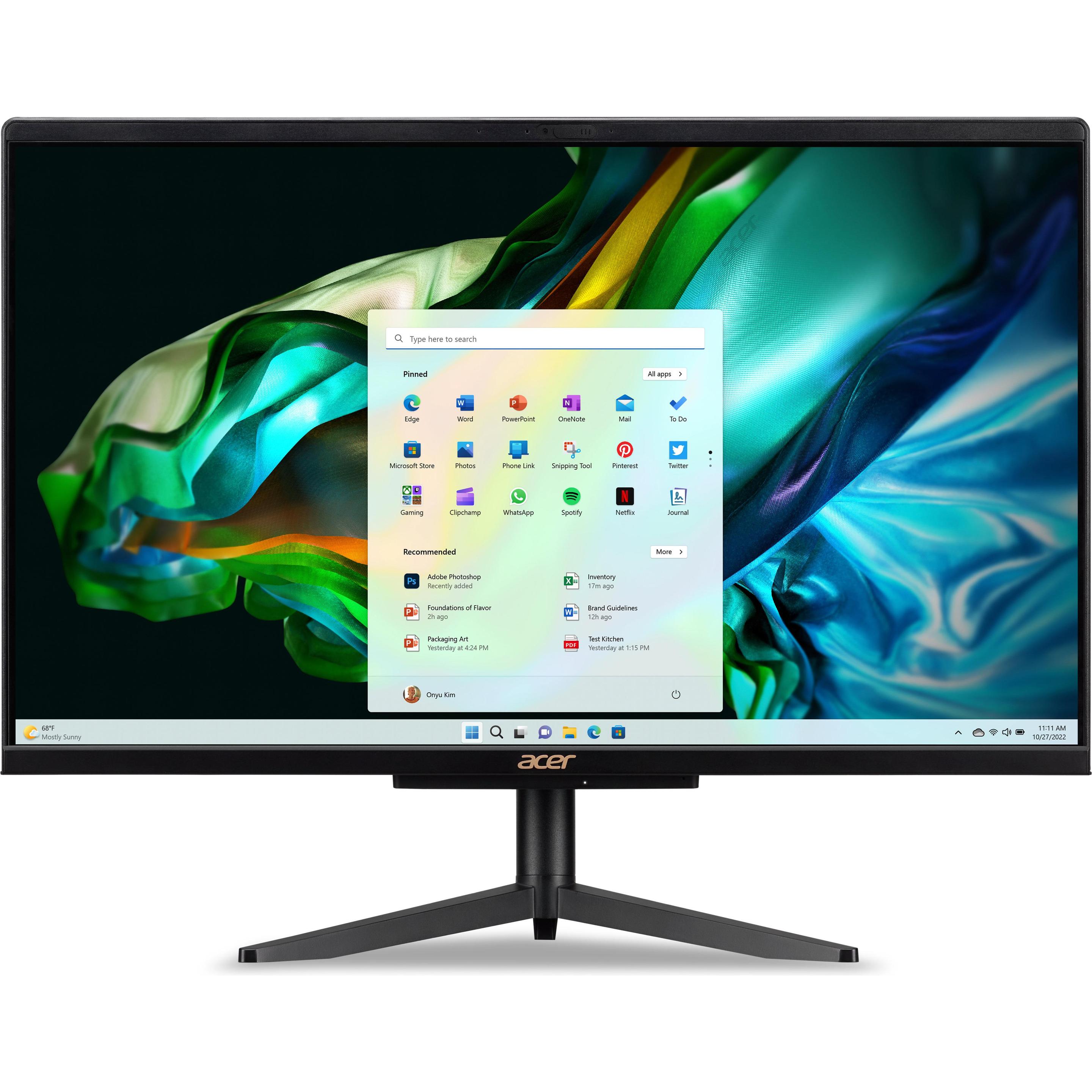 Acer Aspire C24-1610 AiO 24" FHD (Intel Core i3-N305, 8 GB, 512 GB), PC, Schwarz
