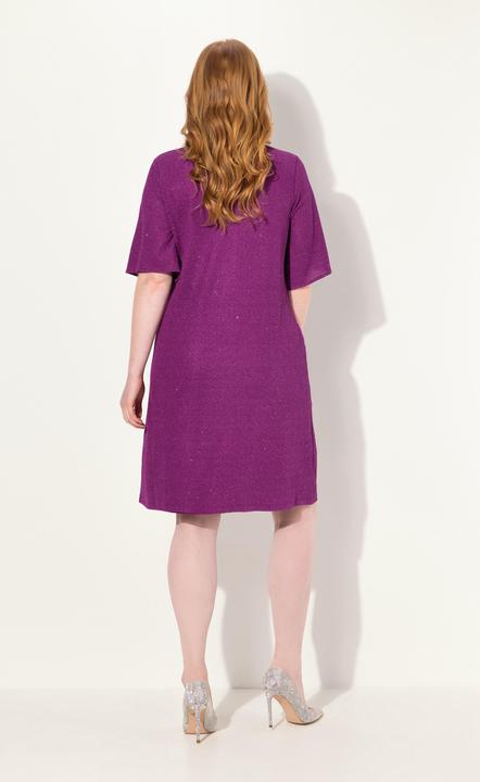 Actual product image Ulla Popken Sparkling 3/4 Sleeve A-Line Dress (50, 52)