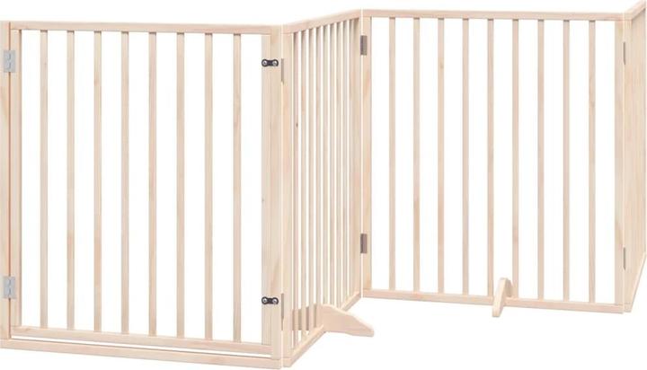 Produktbild vidaXL Hundetor mit Tür Absperrgitter Hunde Schutzgitter Faltbar 10-tlg. Holz (80 cm)