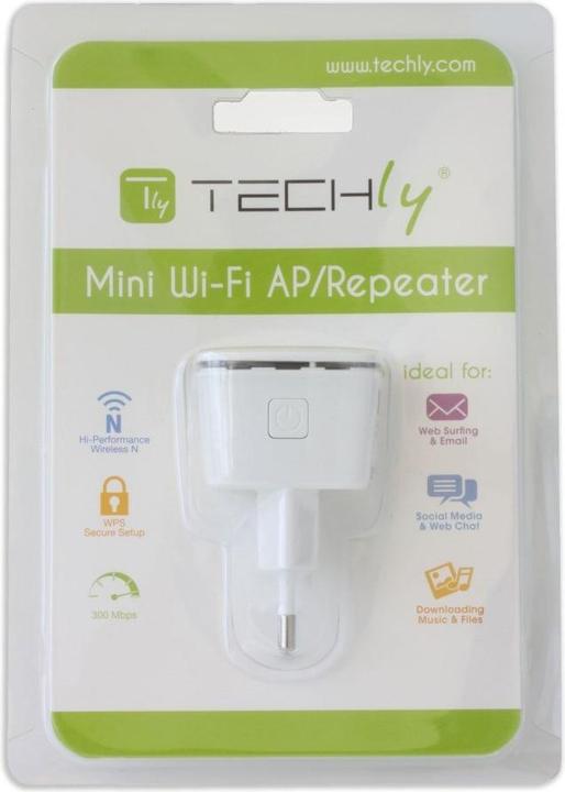 Produktbild Techly I-WL-REPEATER7 Netzwerk-Erweiterungsmodul Netzwerk-Repeater 10 (300 Mbit/s, 300 Mbit/s)