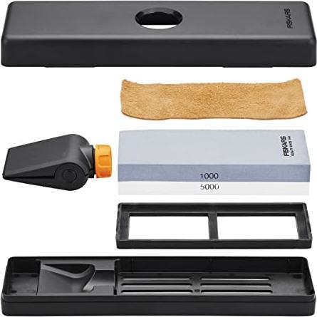 Thumbnail - Fiskars Wetzstein Premium-Set zum Schärfen von Messern, Messerschärfer, Schwarz