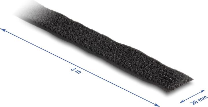 Productafbeelding Delock Klittenband op rol met lus L 3 m x B 20 mm zwart (20 mm)