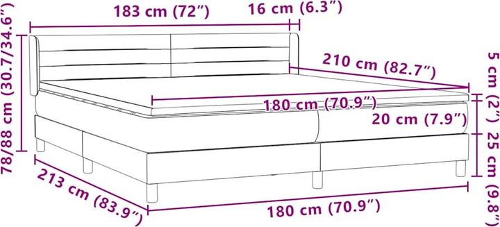 Image du produit vidaXL Boxspringbett (180 x 210 cm)