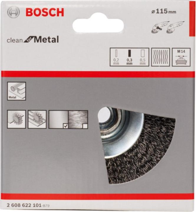 Produktbild Bosch Professional Zubehör PRO Metal clean Kegelbürste, 115 x 0,3 mm, Gewinde