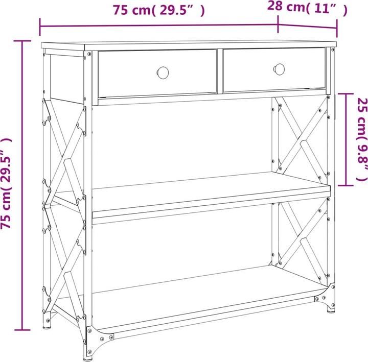 Produktbild vidaXL Ginette (75 x 28 x 75 cm)