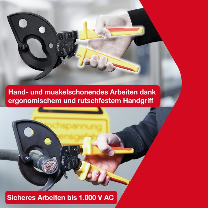 Immagine prodotto Wiha Tagliacavi elettrico fino a 500 mm² con principio a cricchetto (500 mm)