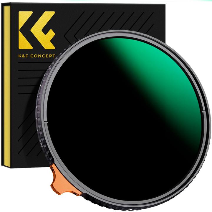 K&F Concept 58MM Variable ND3-ND1000 Lens Filter (1.5-10 Stops) 28 Multi-Layer Green Coatings (Nano-X Series)