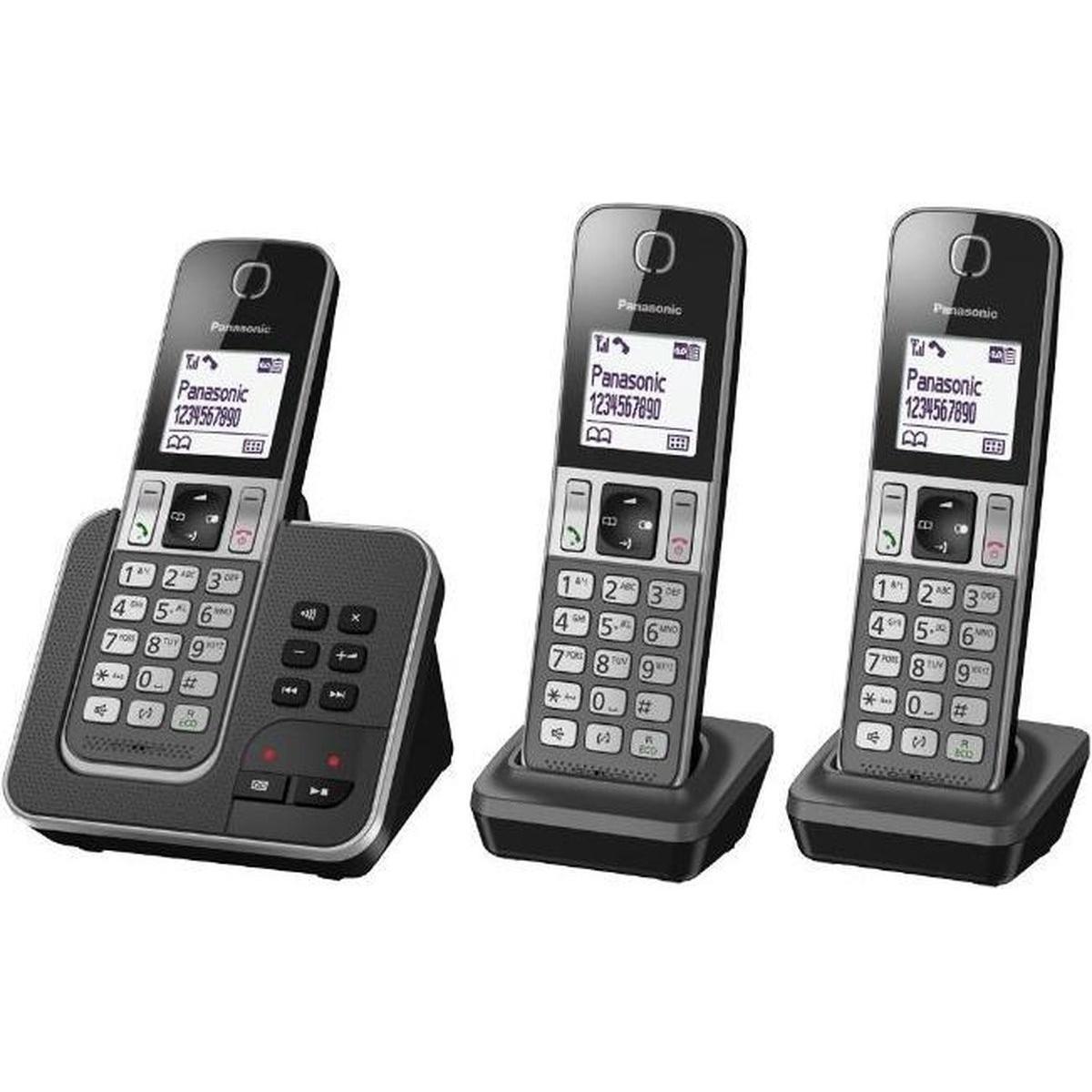 Panasonic KX-TGD323 - Trio DECT telefoon - Antwoordapparaat - Zwart, Telefon, Schwarz