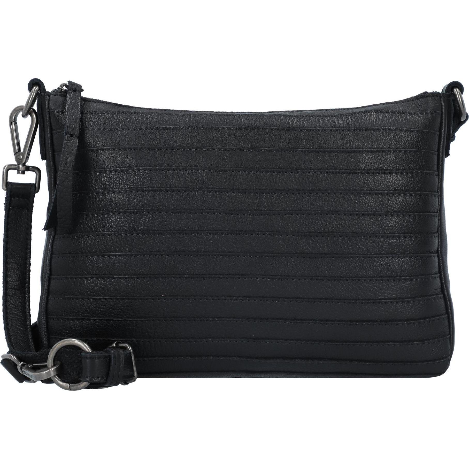 FredsBruder, Handtasche, Layer Umhängetasche Leder 28 cm, Schwarz