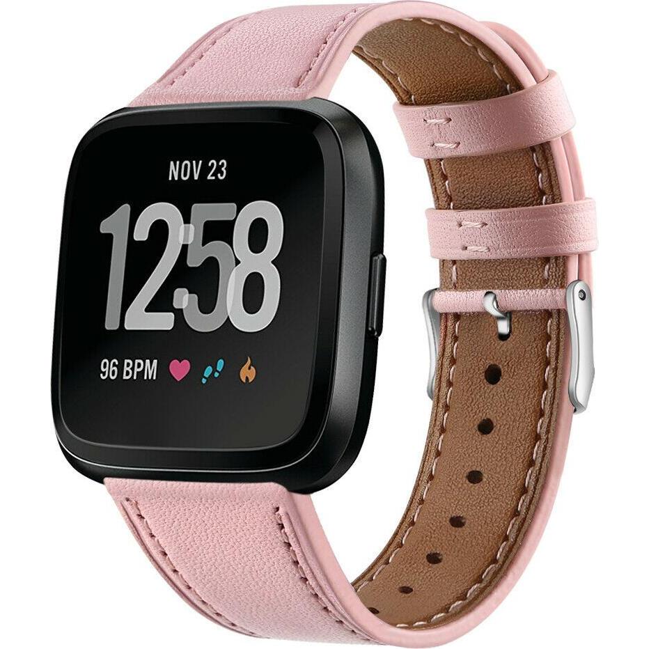 Strap-it Armband (Leder, Versa 2), Uhrenarmband, Rosa