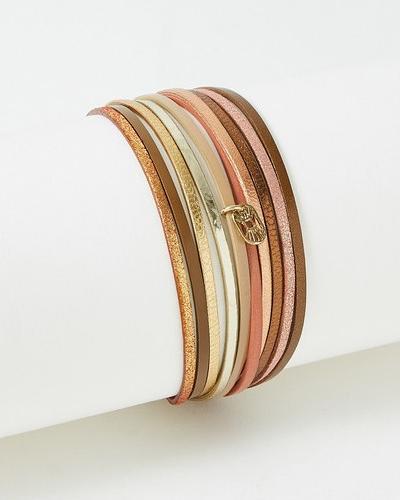 Produktbild Flowers Forzoé Malicieux Armband – Messingplatte – Echtes Leder (Messingplatte)