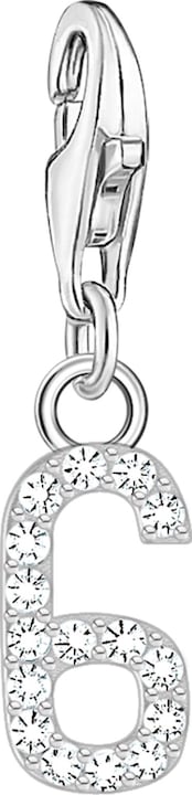 Produktbild Thomas Sabo Charm-Anhänger Zahl 6 mit weissen Steinen Silber (925er Silber)