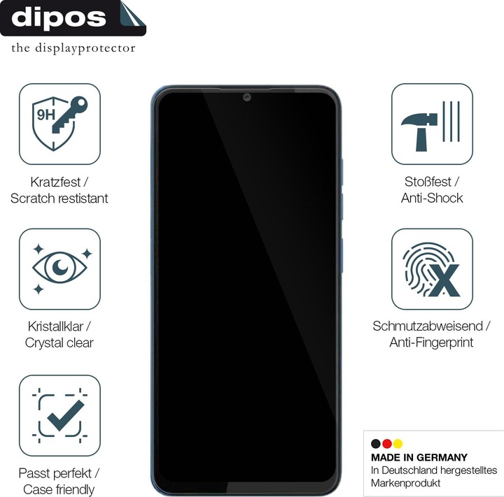 Actual product image Dipos Anti-Shock Screen Protector Clear (1 Piece, HTC Wildfire)