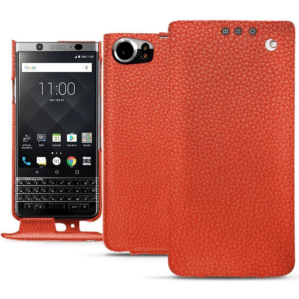 Noreve Lederschutzhülle vertikal (Blackberry KEYone), Smartphone Hülle, Orange