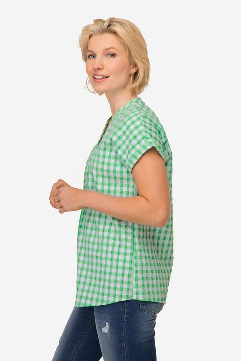 Produktbild Laurasøn Karobluse, oversized, Stehkragen, Halbarm, OEKO-TEX. (L)