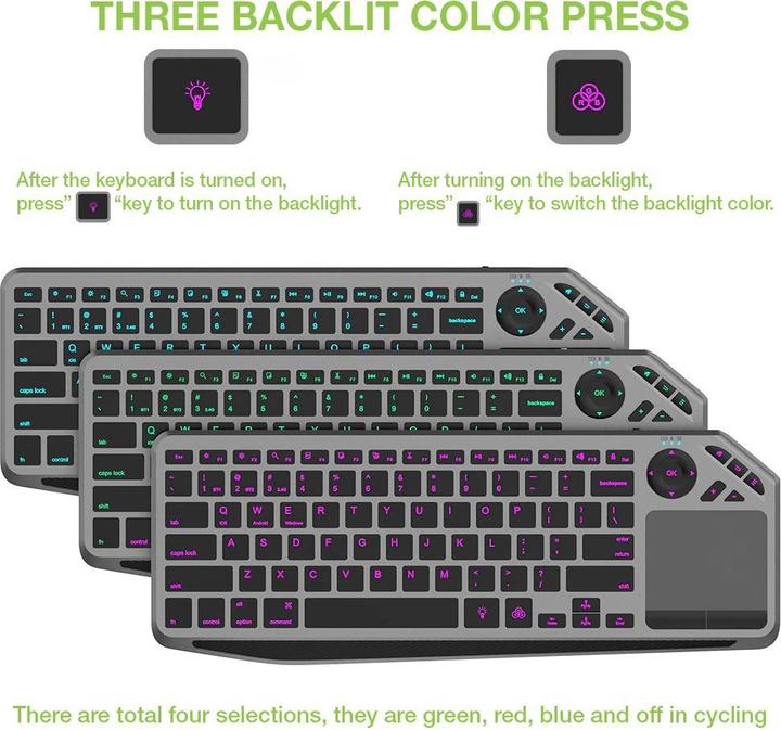 Actual product image Techly ICTB9801TB Keyboard RF Wireless + Bluetooth QWERTY US English Black (US, Wireless)
