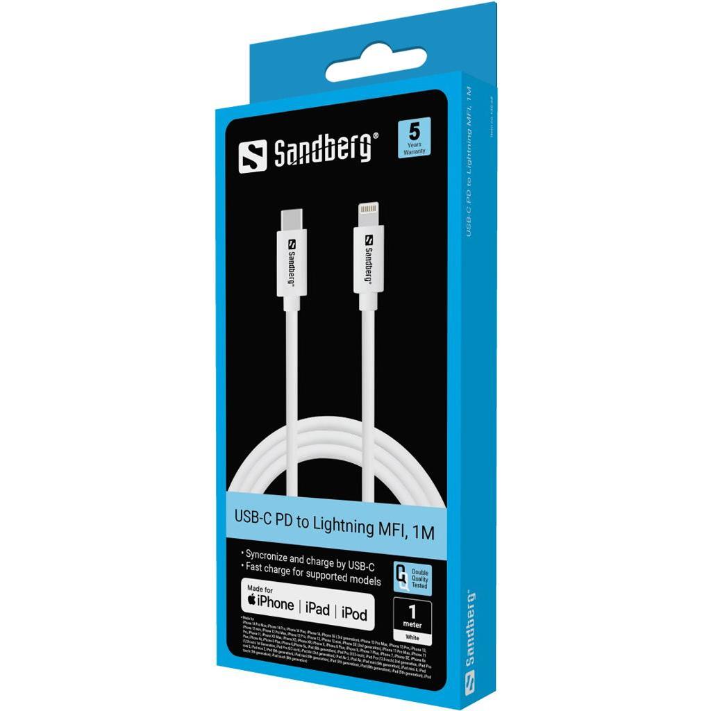 Thumbnail - Sandberg USB-C PD to Lightning MFI, 1M (1 m), USB Kabel