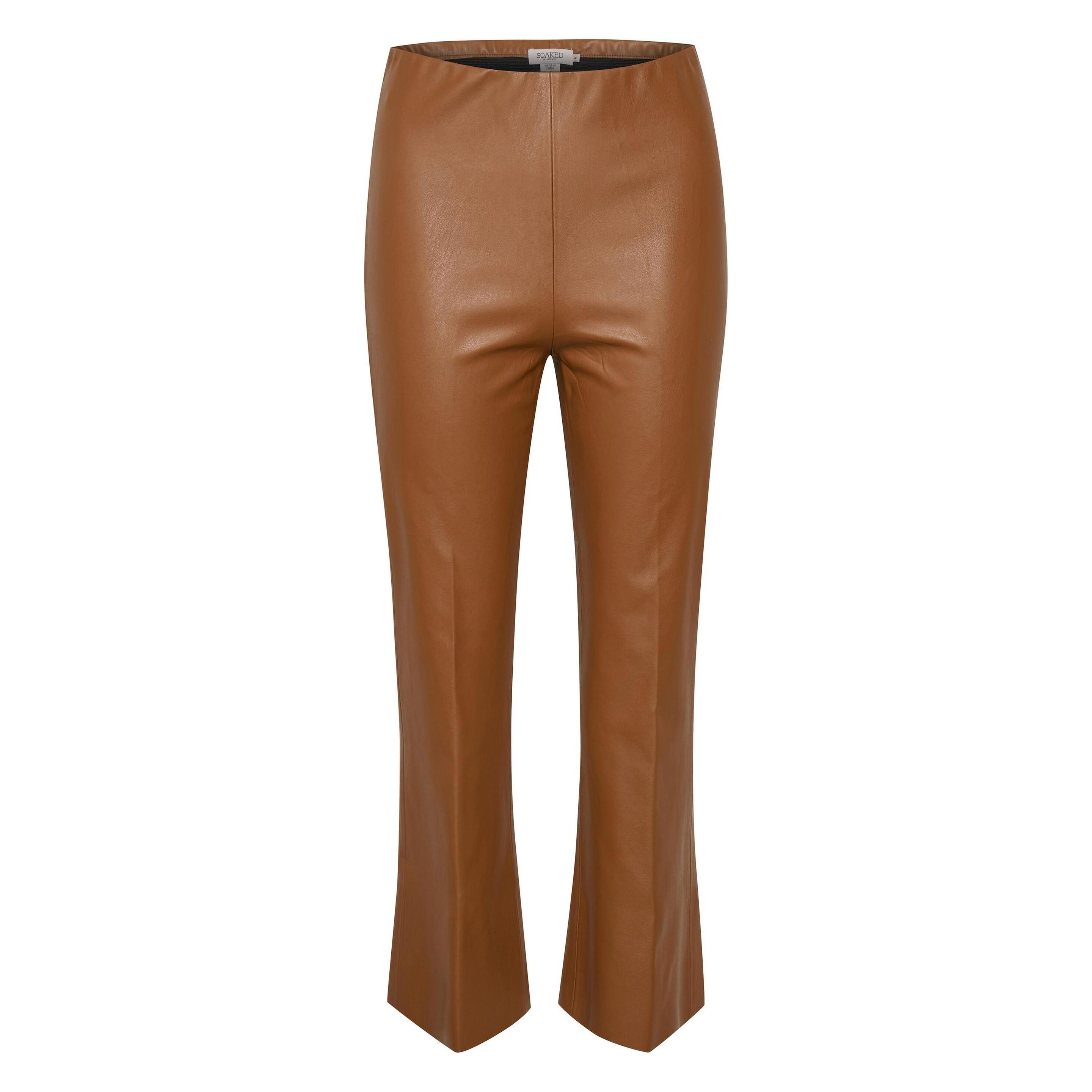 Soaked In Luxury, Damen, Hosen, Kaylee Pu Kickflare, Braun, (M)