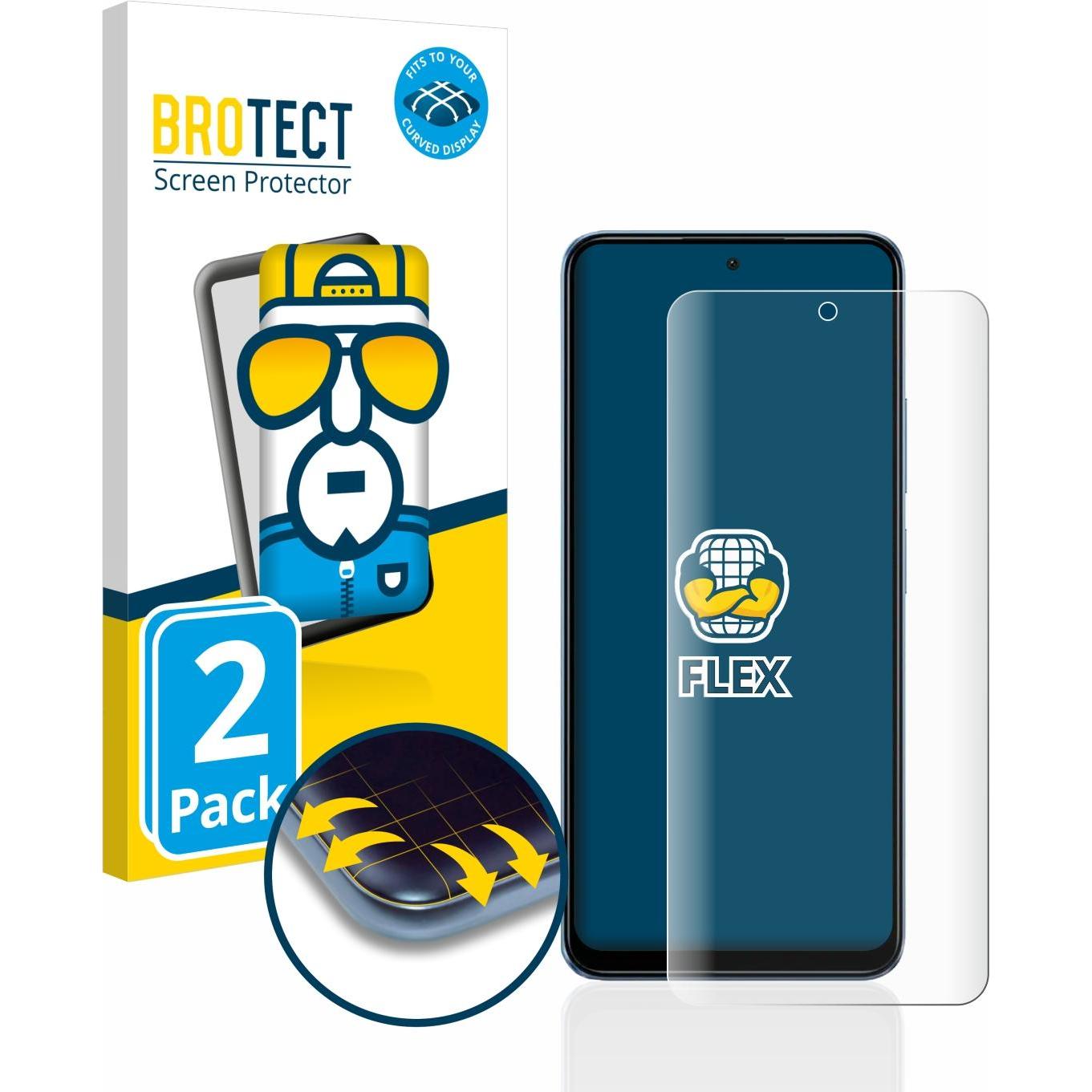 BROTECT Full-Cover Displayschutz (2 Stück, Xiaomi Redmi Note 12), Smartphone Schutzfolie, Transparent