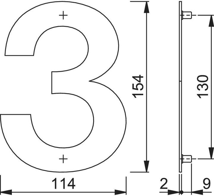 Immagine prodotto Magni Numero civico 3 in acciaio inox