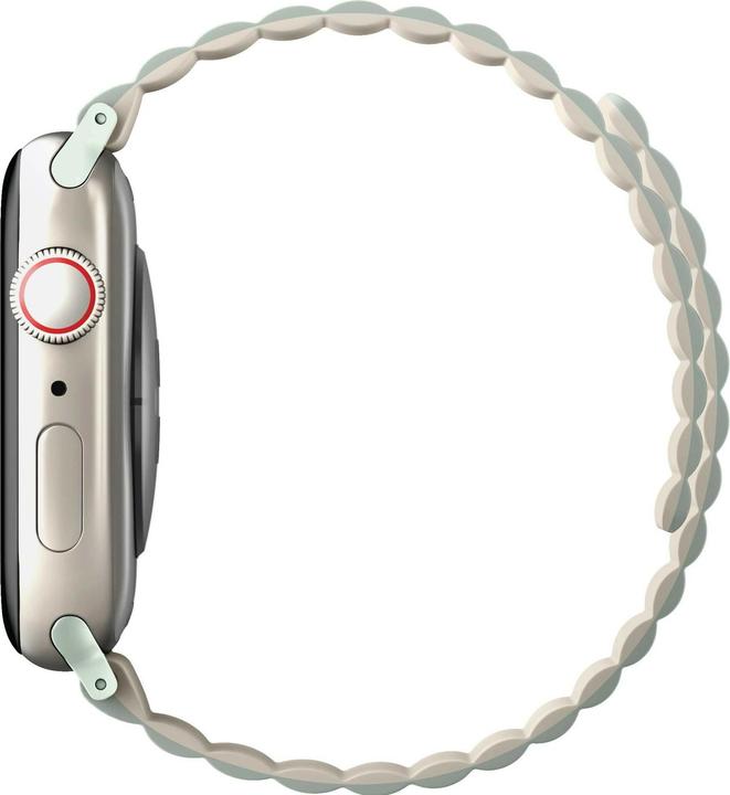 Actual product image Uniq pasek Revix Apple Watch Series 1/2/3/4/5/6/7/8/SE/SE2 38/40/41mm. Reversible Magnetic zielony-b (Silicone, Stainless steel, Stainless steel)