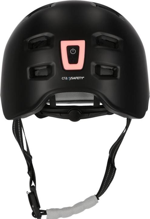 Image du produit Crazy Safety Urban Bicycle and Skater Helmet with Front and Rear Lights - Noir - L (57-61cm) (57 - 61 cm)