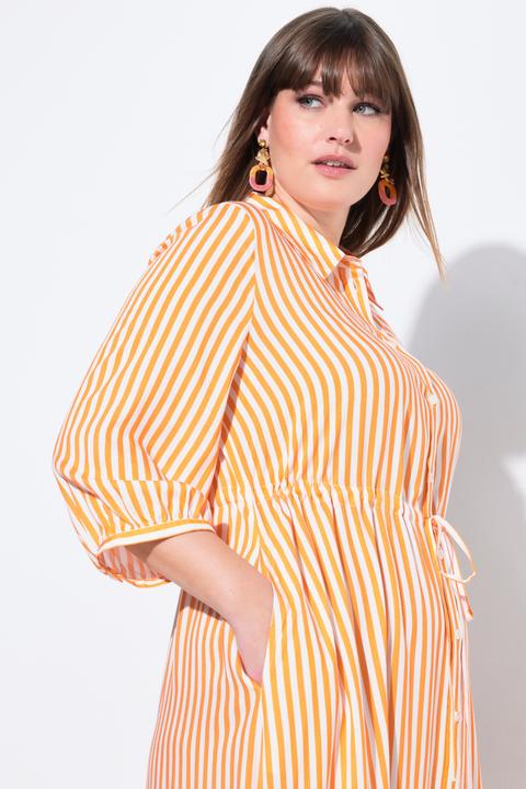 Produktbild Ulla Popken Hemdblusenkleid, Streifen, Hemdkragen, 3/4-Arm (50, 52)