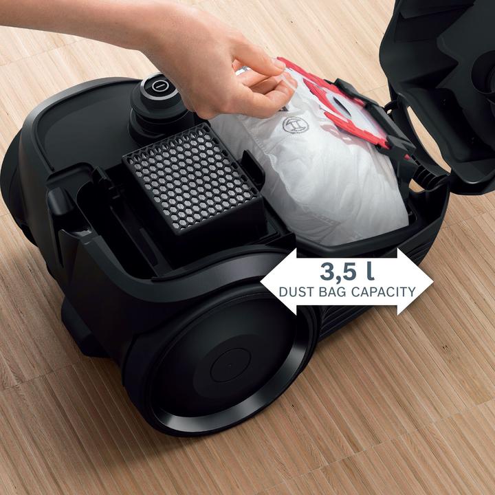 Produktbild Bosch Hausgeräte Vacuum cleaner BGBS2BA2 Bagged, Power 600 W, Dust capacity 3.5 L, Black, Made in Germany