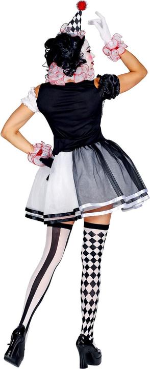 Image du produit Widmann MISS HARLEKIN (Kleid, Clownkragen, Manschetten, Minihut), L (L)