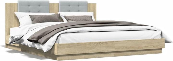 Actual product image vidaXL Bed frame with Sonoma oak headboard (200 x 200 cm)