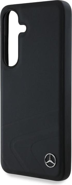 Actual product image Mercedes Leather Horizontal Debossed Curves MagSafe Case for Samsung Galaxy S25 - Black (Samsung Galaxy S25)