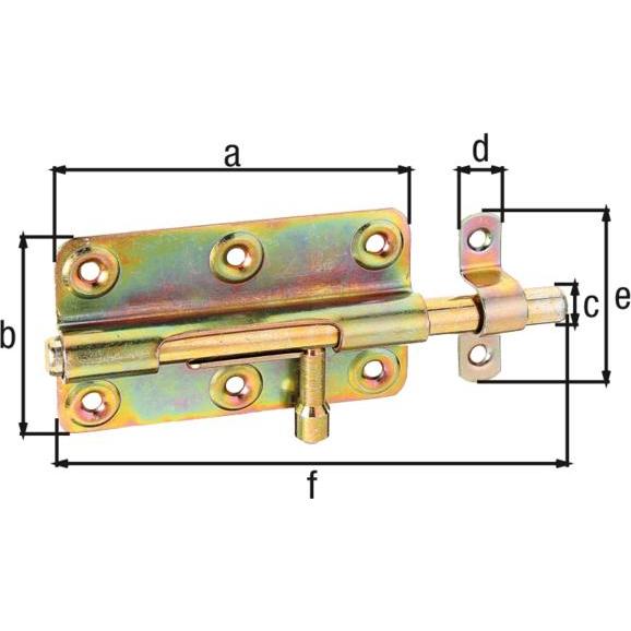 Thumbnail - Magni, Baubeschläge + Holzverbinder, Alberts 128982 Bolzenriegel mit rundem Griff und befestigter Schlaufe galvanisch ve...