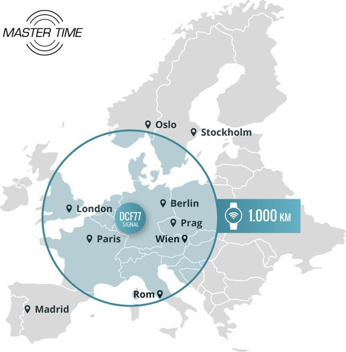 Produktbild Master Time MTGA-10814-12L Funkuhr Herrenuhr 41mm 3ATM (Funkuhr, 41 mm)
