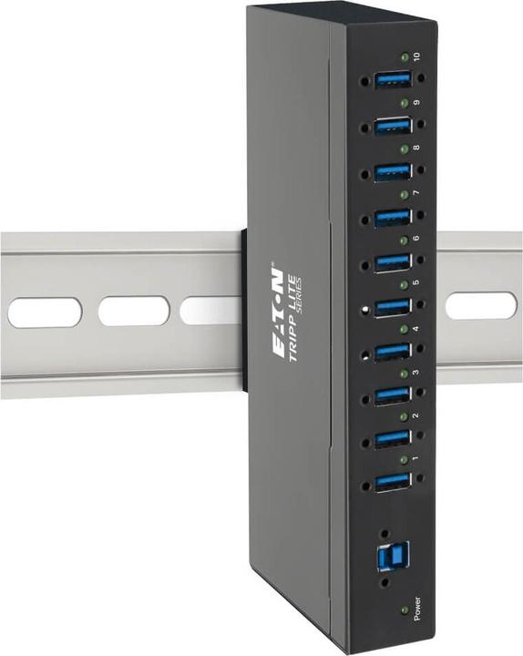 Produktbild Eaton 10-Port Industrial-Grade USB 3.0 SuperSpeed Hub 20kV ESD Immunity Metal Housing Moun (USB-C, 10 Ports)
