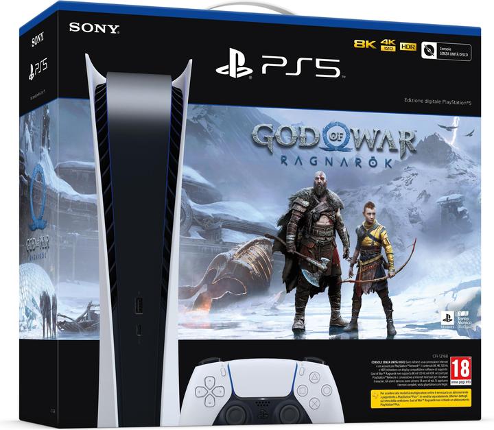 Image du produit Sony PlayStation 5 Digital Edition + God of War Ragnarok Wi-Fi Black, White