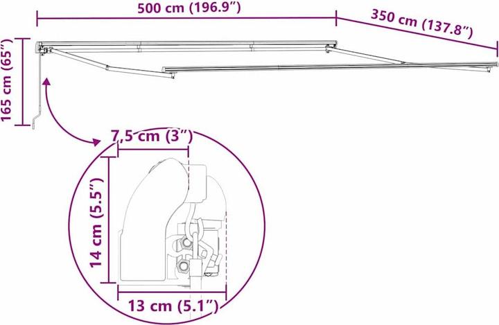 Image du produit vidaXL Store rétractable (3.50 m)