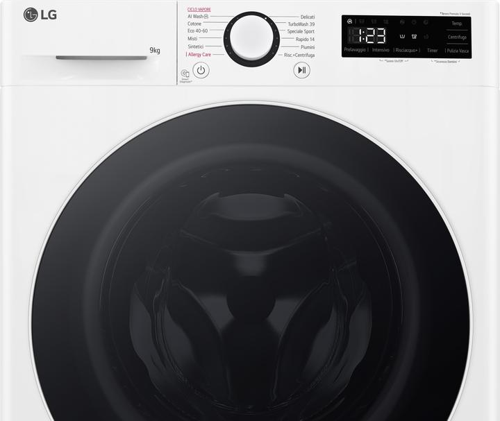 Actual product image LG F4R5009TSWW Washing machine 9kg AI DD, Class A-10%, 1400 rpm, TurboWash, Steam (9 kg, Left)