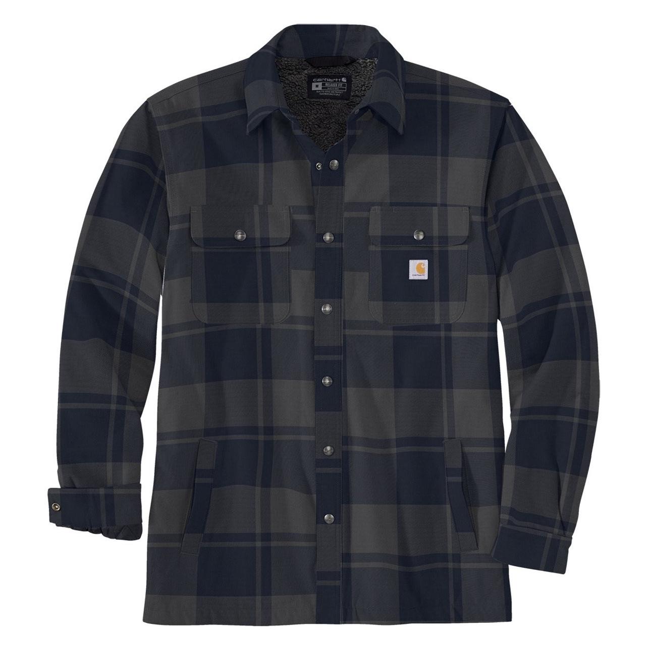 Carhartt, Herren, Hemden, Koszula Wierzchnia Heav Flannel Navy, Blau, Schwarz, (L)