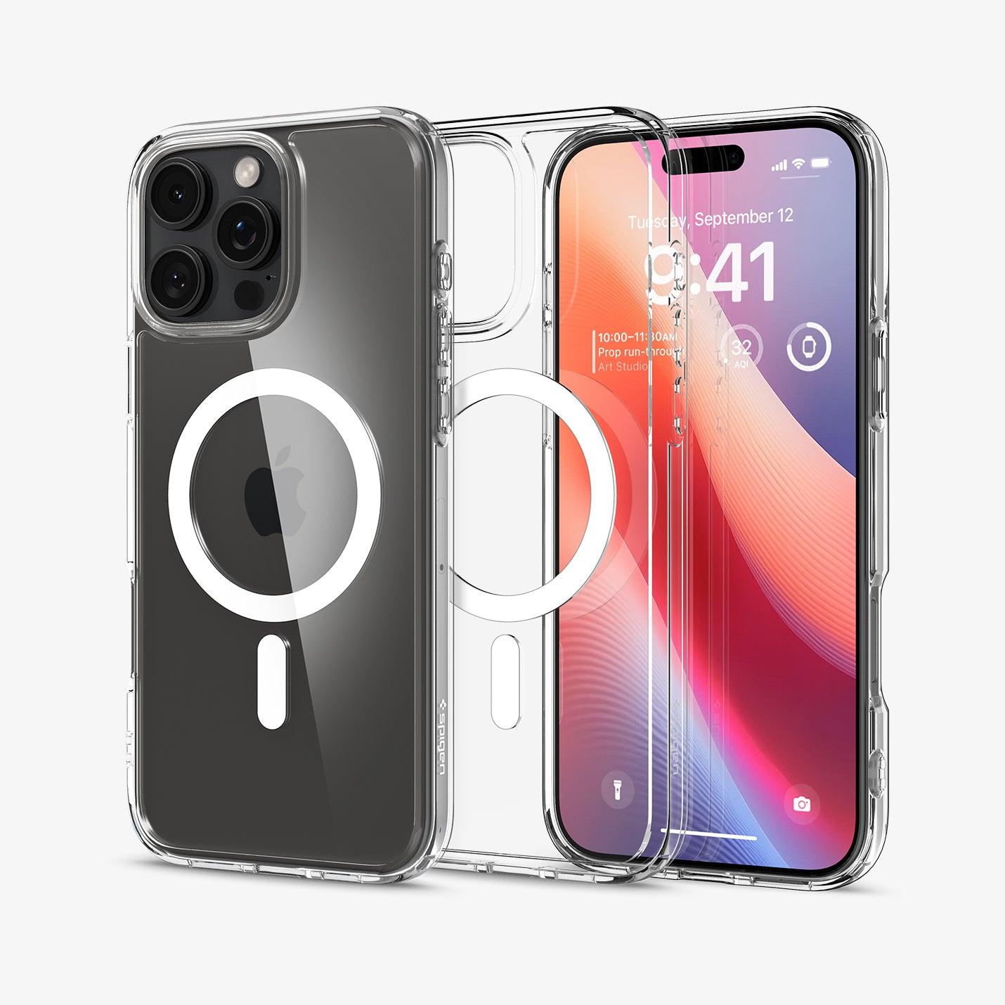 Spigen Ultra Hybrid MagFit (Apple iPhone 16 Pro Max), Smartphone Hülle, Weiss, Transparent